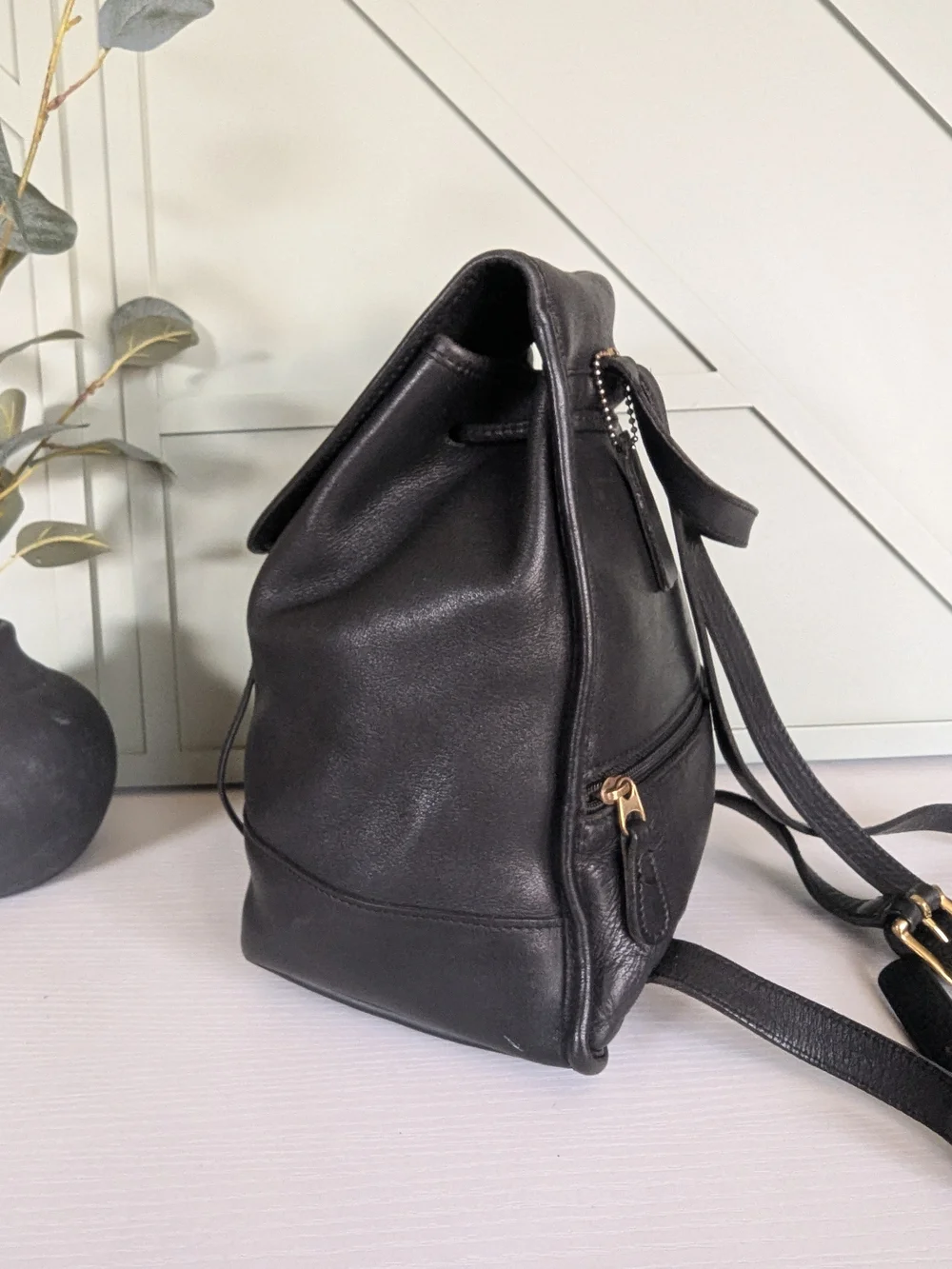 Vintage Coach Leather Mini Daypack Backpack